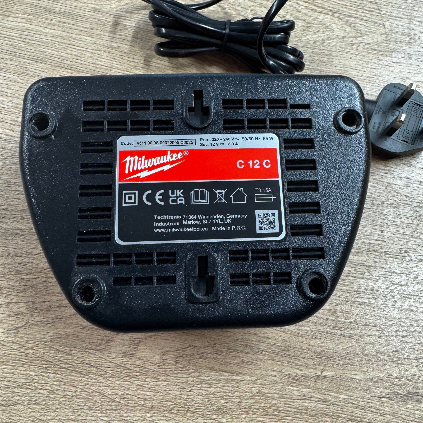 Milwaukee C12C 12V Battery Charger M12 Li-Ion Charger Genuine Used Tool - Image 10