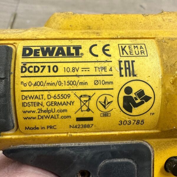 DeWalt DCD710 10.8V 12V XR Li-Ion Drill Driver Bare Unit Used