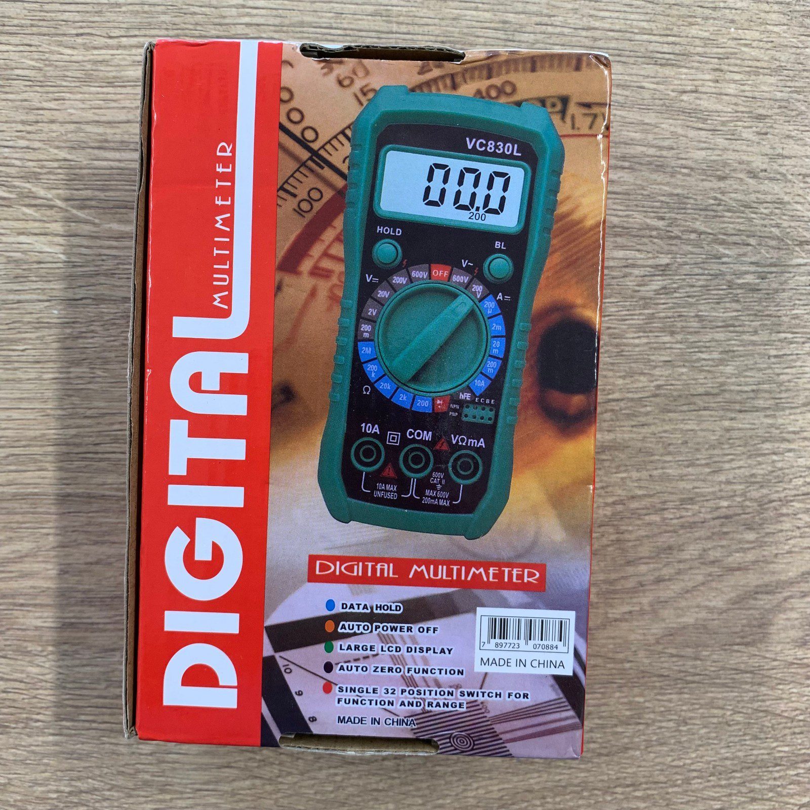 Excel XL830L Digital Multimeter Tester Wth Leads Boxed Voltage Current Ohm Meter - Image 2