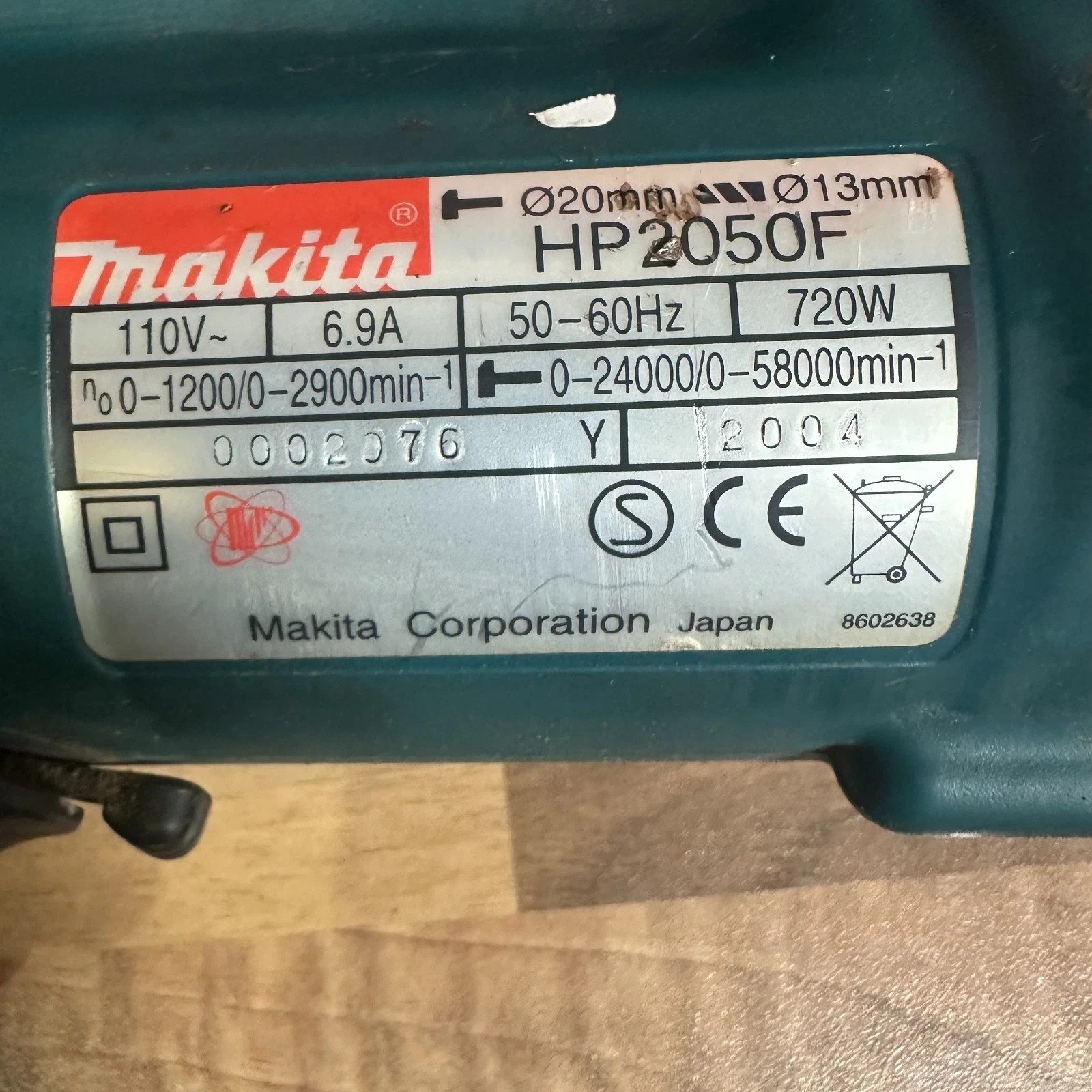Makita HP2050F Hammer Drill 110V 720W 2 Speed Keyed Chuck With Case Handle - Image 12