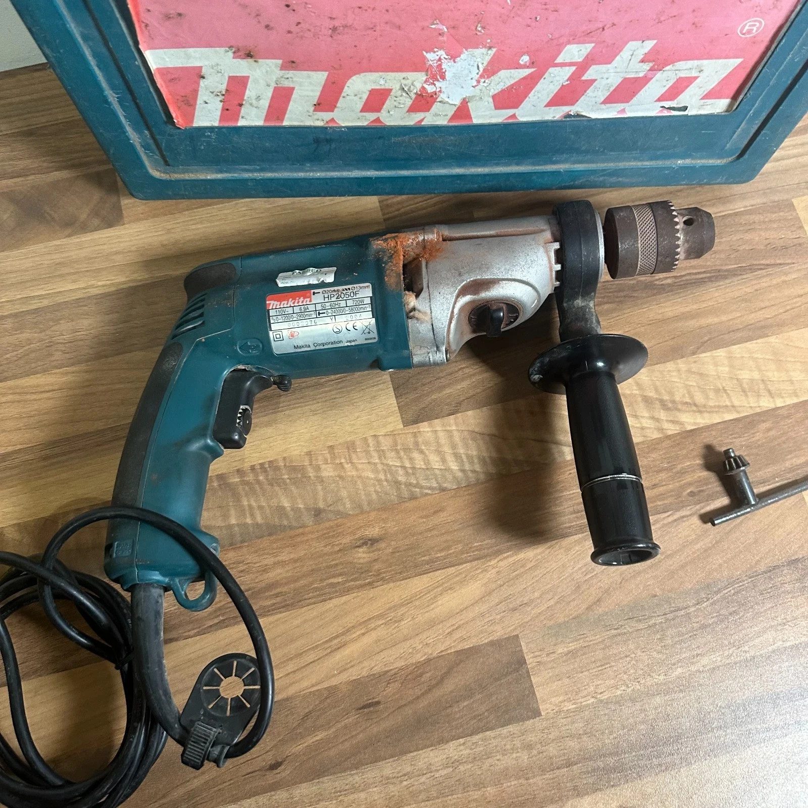 Makita HP2050F Hammer Drill 110V 720W 2 Speed Keyed Chuck With Case Handle - Image 14