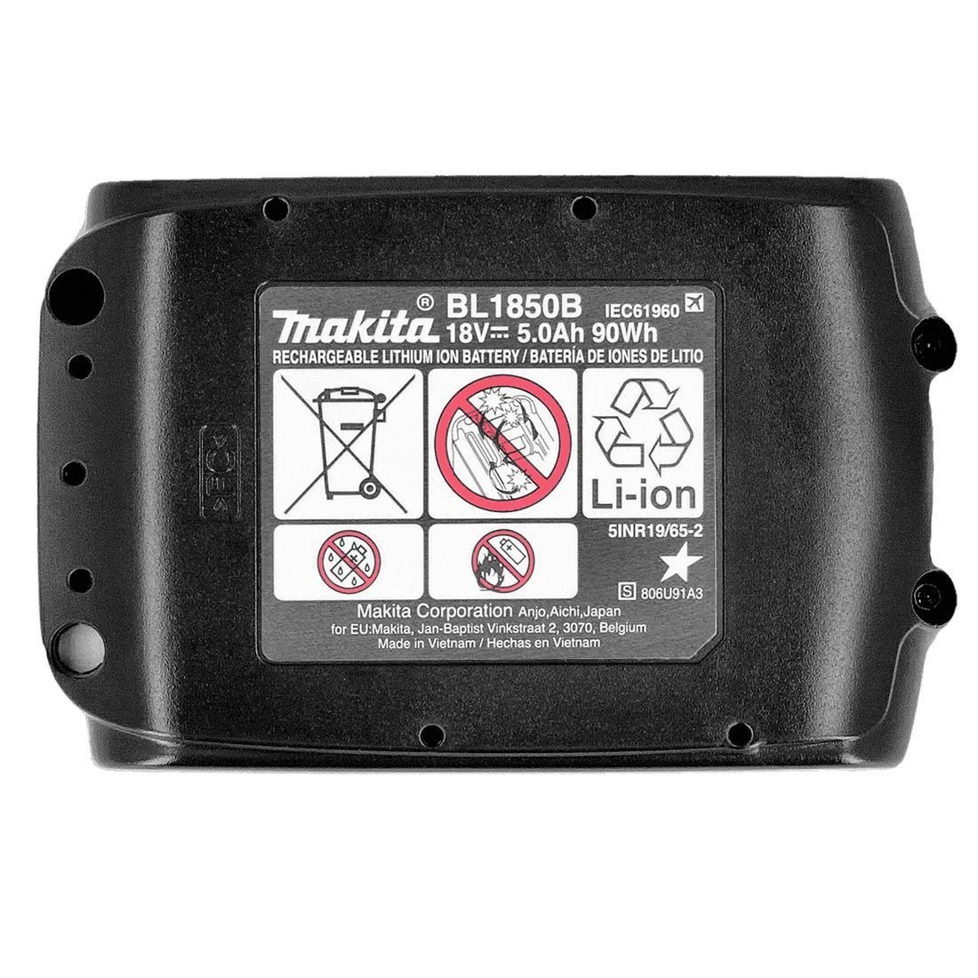 Makita 18V 5.0Ah Battery BL1850B LXT Li-Ion Genuine New No Box Pack - Image 4