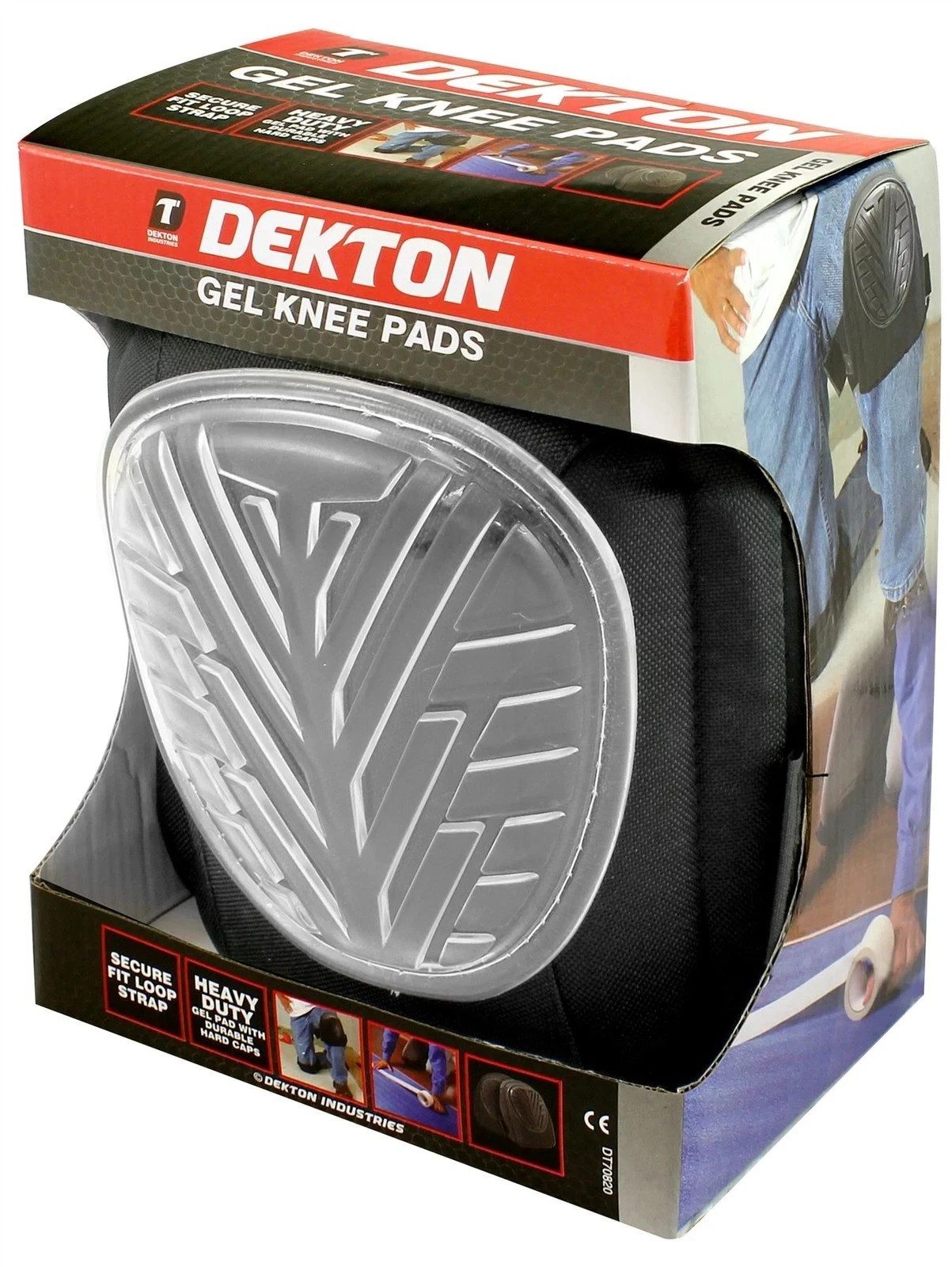 Dekton Gel Knee Pads Heavy Duty Protective Work Knee Pads Hard Cap DIY Builders - Image 1