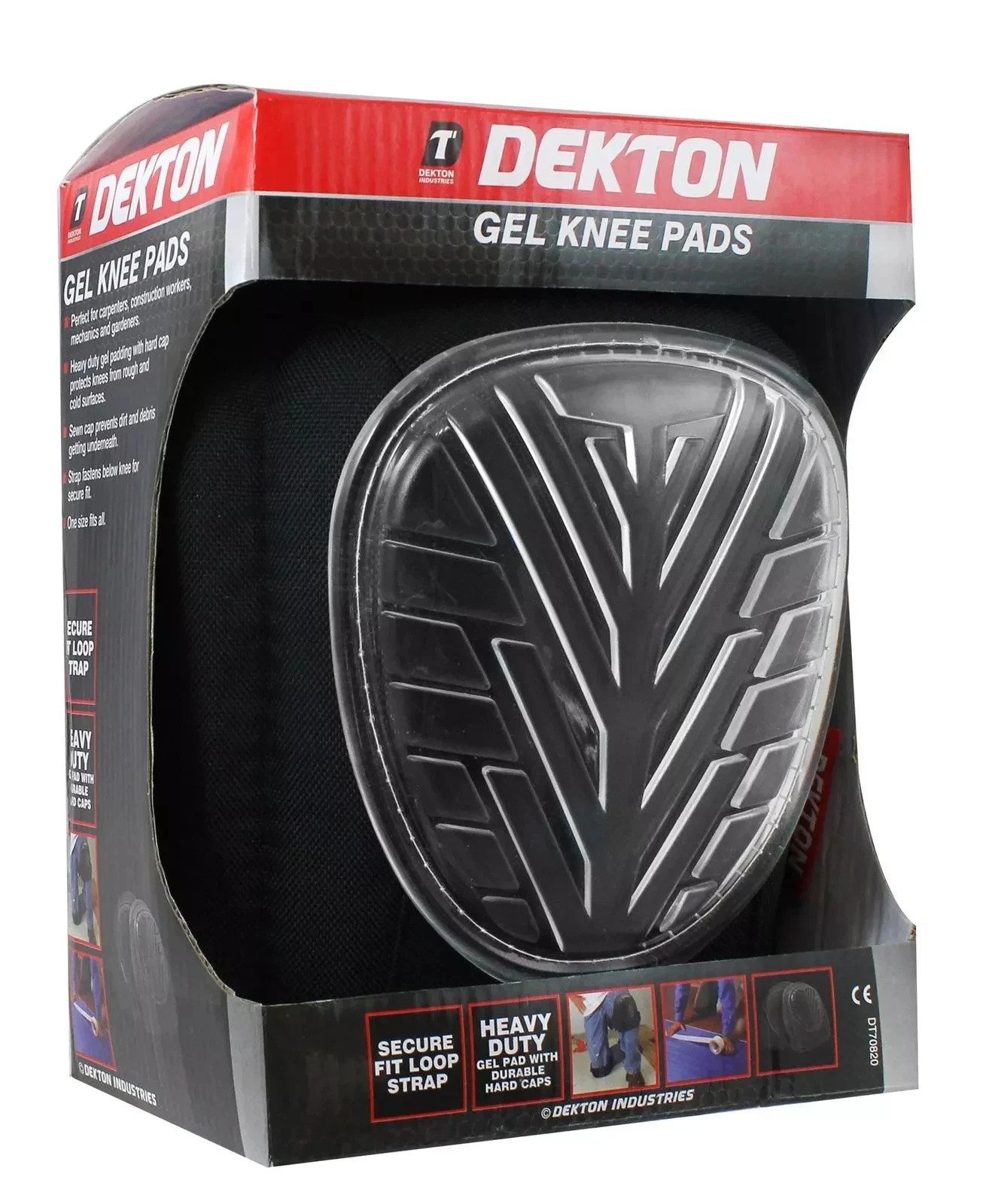 Dekton Gel Knee Pads Heavy Duty Protective Work Knee Pads Hard Cap DIY Builders - Image 2