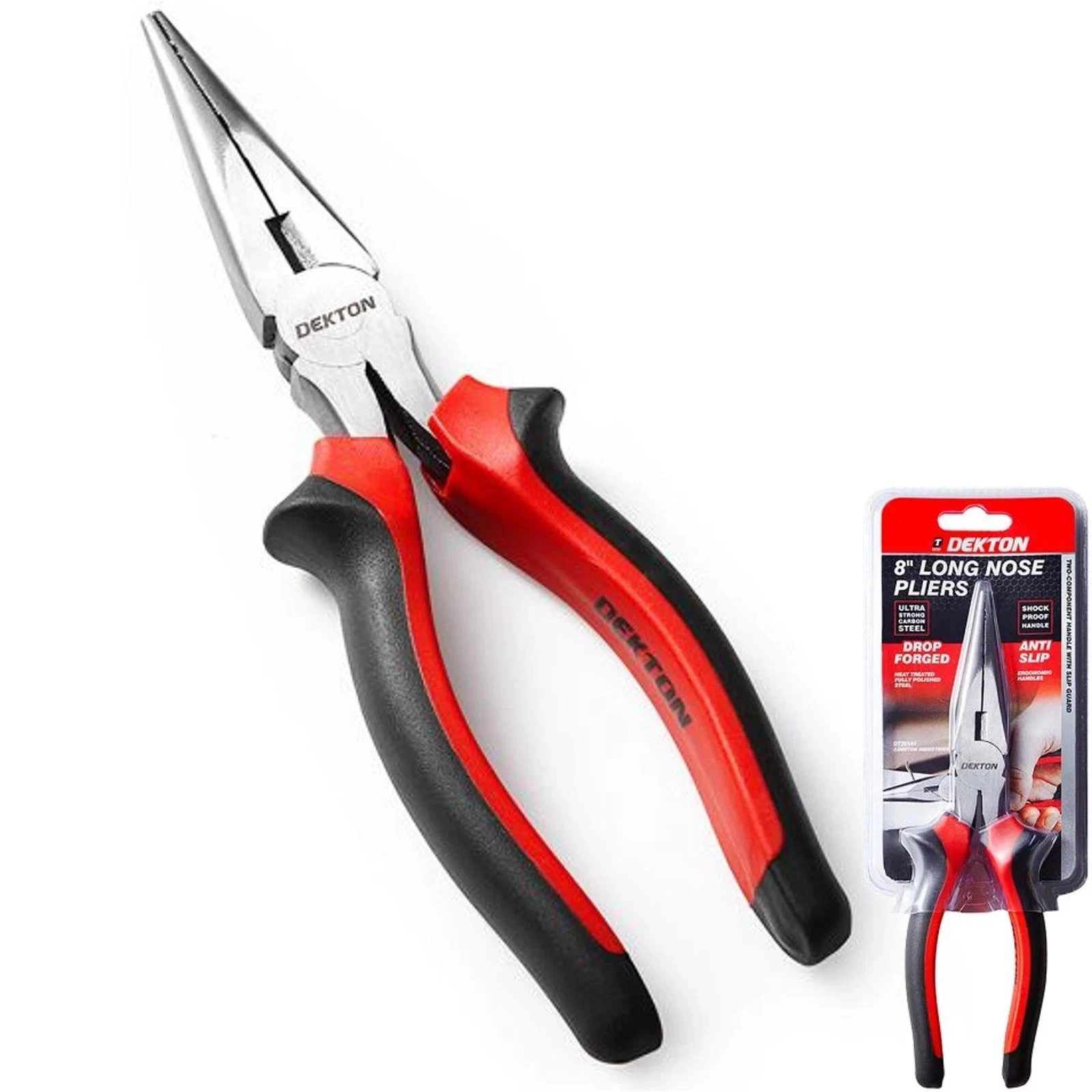 Dekton 8-Inch Long Lace Pliers Carbon Steel Shockproof Heat Treated Slip - Image 1