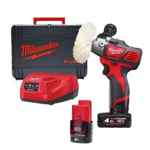 Milwaukee M12BPS-421X M12 Compact Polisher & Detail Sander, 2x Battery & Charger
