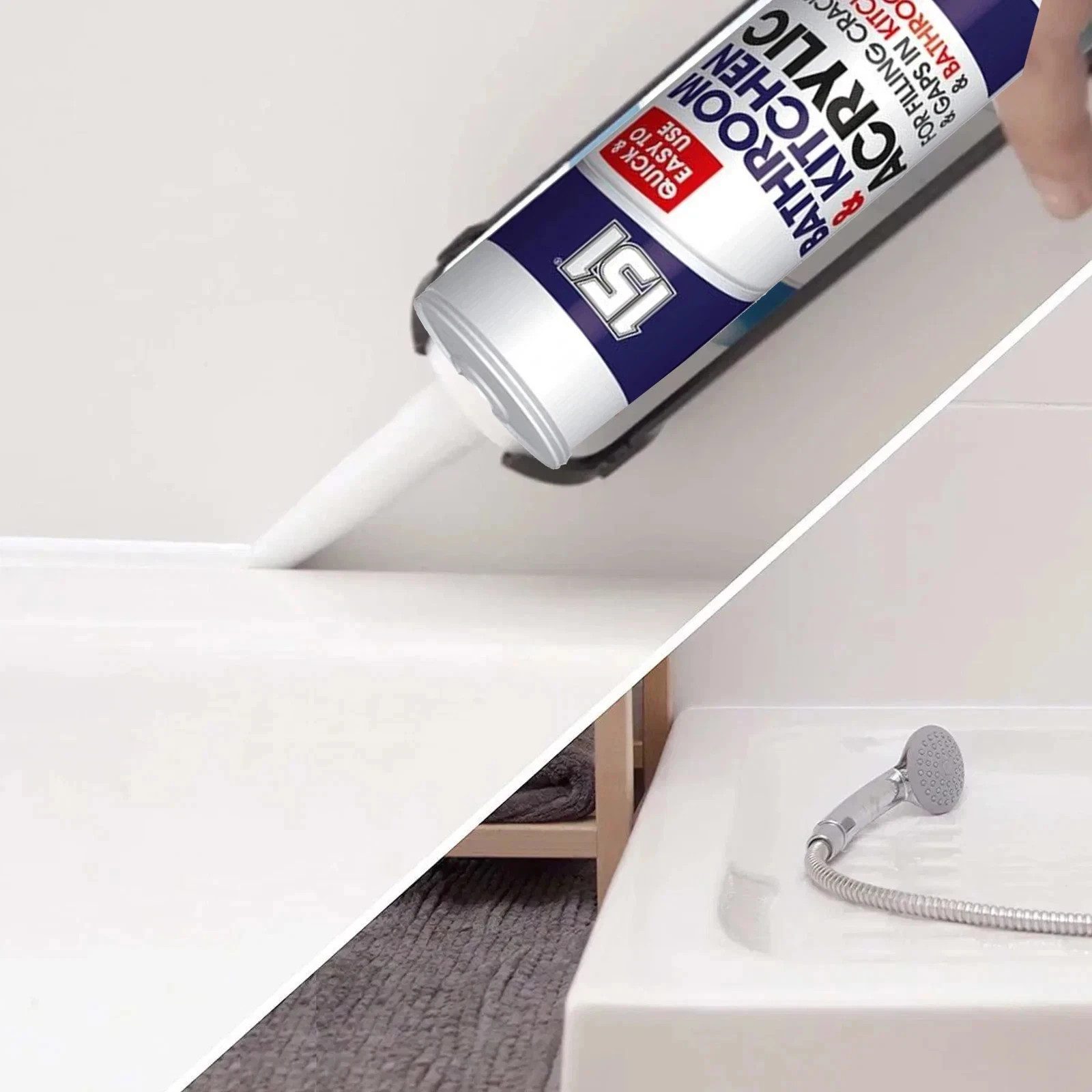 151 Bathroom Kitchen Acrylic Sealant White Crack Gap Filler Cartridge New - Image 2