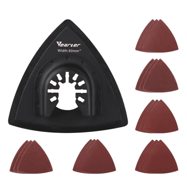 Vearter Oscillating Sanding Pad Set 19pcs 80mm Multi Tool Sandpaper Kit