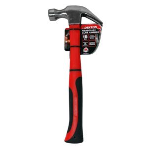 Dekton 16oz Fibreglass Claw Hammer Carbon Steel Heavy Duty Anti Slip Handle New