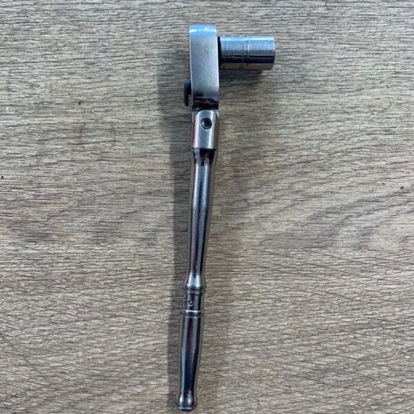 Snap-on TF72 Flex Head Ratchet 1/4" Drive With 10mm Socket Chrome Used Tool