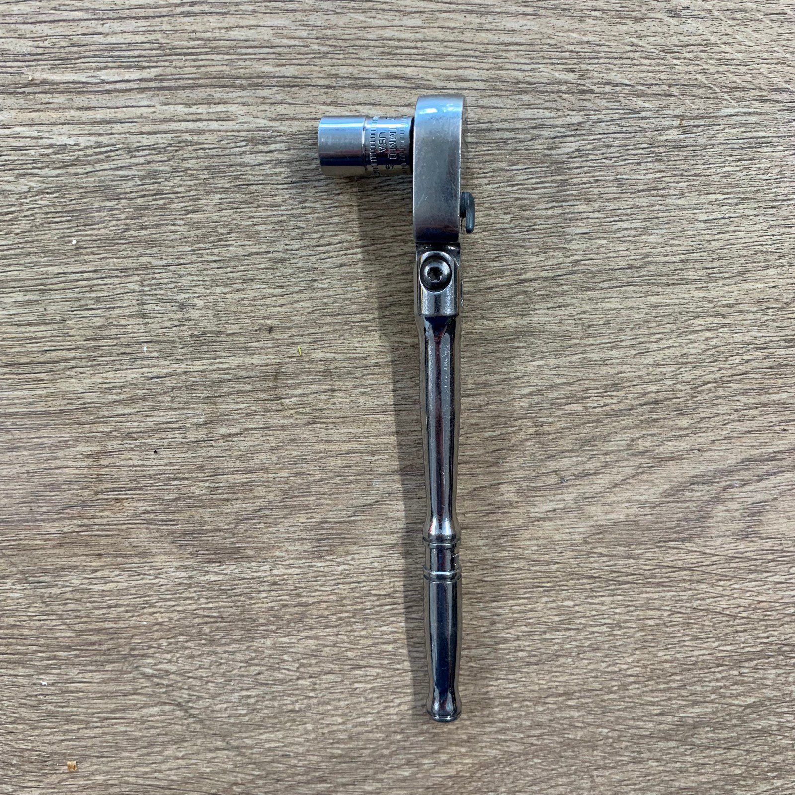 Snap-on TF72 Flex Head Ratchet 1/4" Drive With 10mm Socket Chrome Used Tool - Image 7
