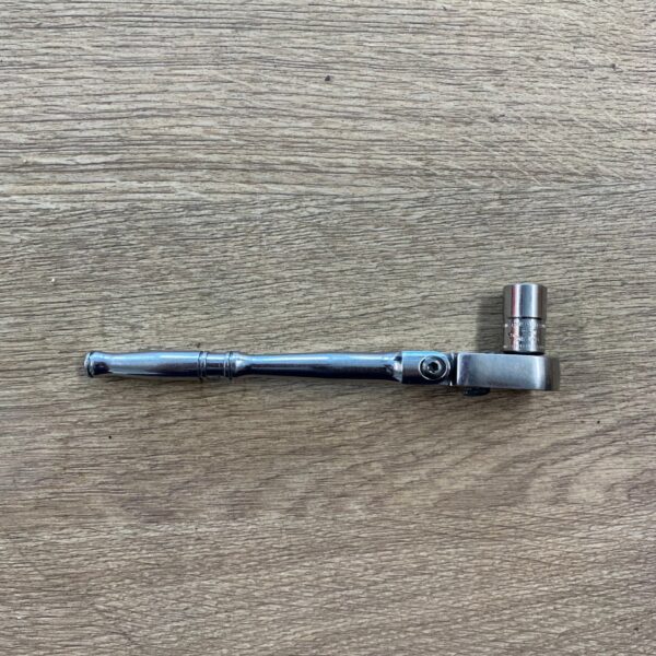 Snap-on TF72 Flex Head Ratchet 1/4" Drive With 10mm Socket Chrome Used Tool