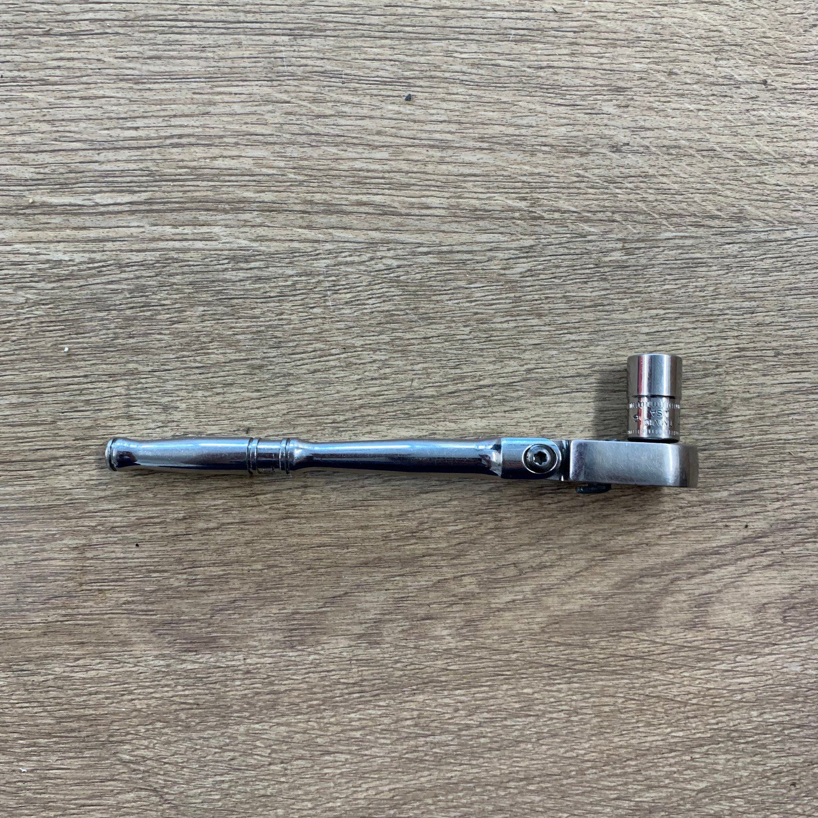 Snap-on TF72 Flex Head Ratchet 1/4" Drive With 10mm Socket Chrome Used Tool - Image 9