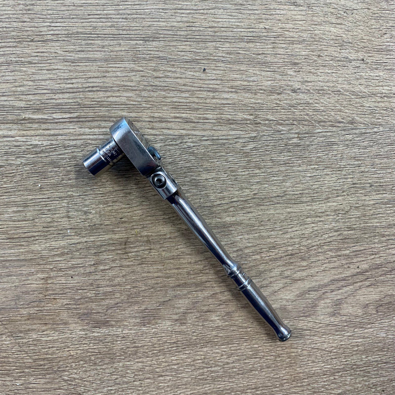 Snap-on TF72 Flex Head Ratchet 1/4" Drive With 10mm Socket Chrome Used Tool - Image 15