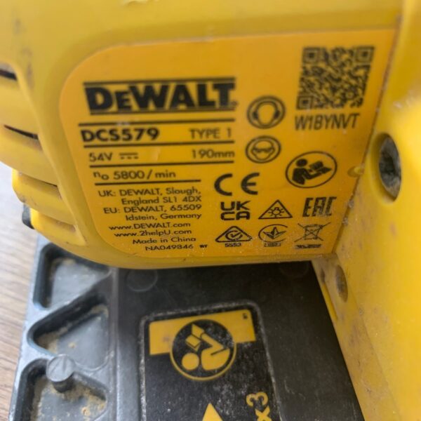 DeWalt DCS579 54V XR FlexVolt Brushless Circular Saw 190mm Body Used