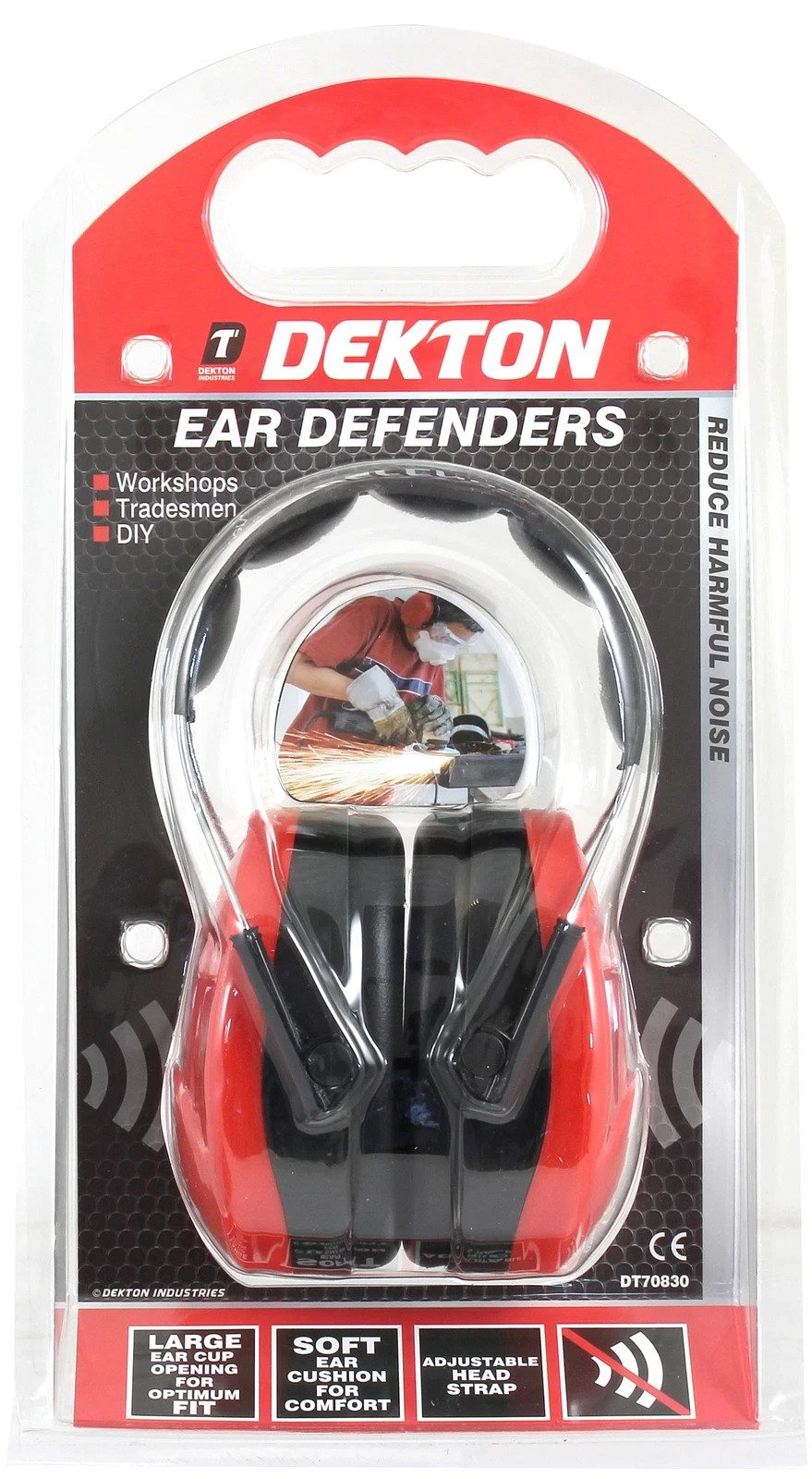 Dekton Ear Defenders Adjustable Head Strap Workshop DIY Hearing Protection New - Image 1