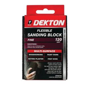 Dekton DT80796 Flexible Sanding Block 120 Grit Fine Multi Surface New