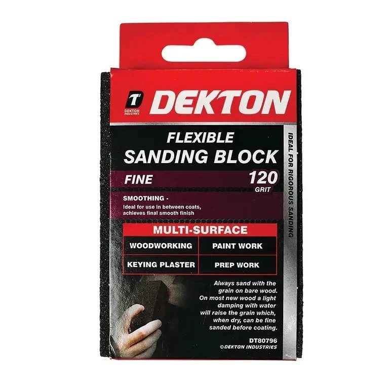 Dekton DT80796 Flexible Sanding Block 120 Grit Fine Multi Surface New - Image 1