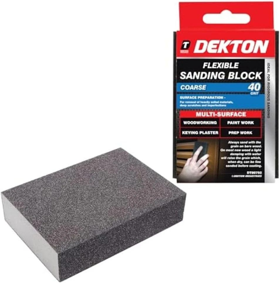 Dekton DT80792 Flexible Sanding Block 40 Grit Coarse Multi Surface New - Image 2