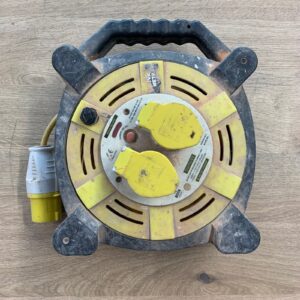 110V 16A Extension Cable Reel Twin Socket Site Power Lead Thermal Cut Out Used