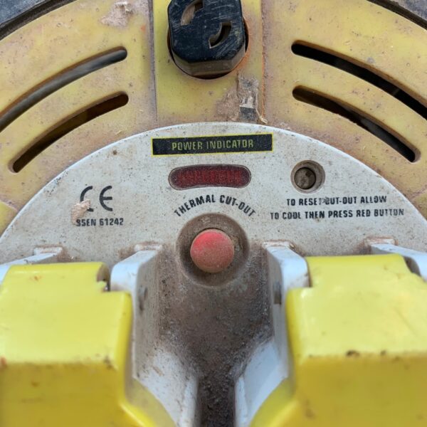 110V 16A Extension Cable Reel Twin Socket Site Power Lead Thermal Cut Out Used