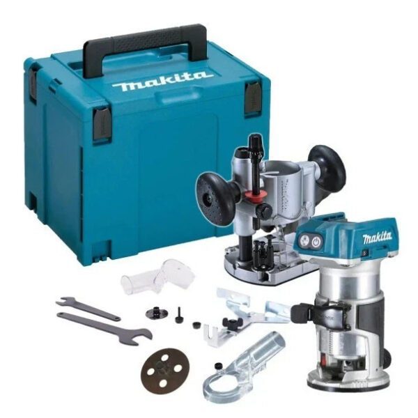 Makita DRT50ZJ 18V LXT Brushless Router Trimmer Kit with Plunge Base & Case