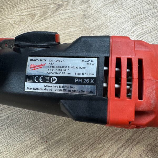 Milwaukee PH 26 X 240V SDS Plus Hammer Drill 26mm 725W With Case