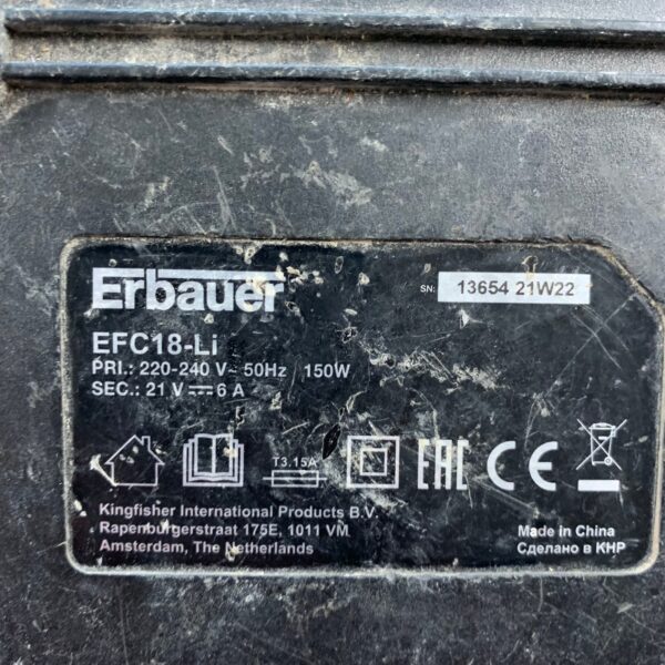 Erbauer EFC18-Li 18V Fast Battery Charger Used