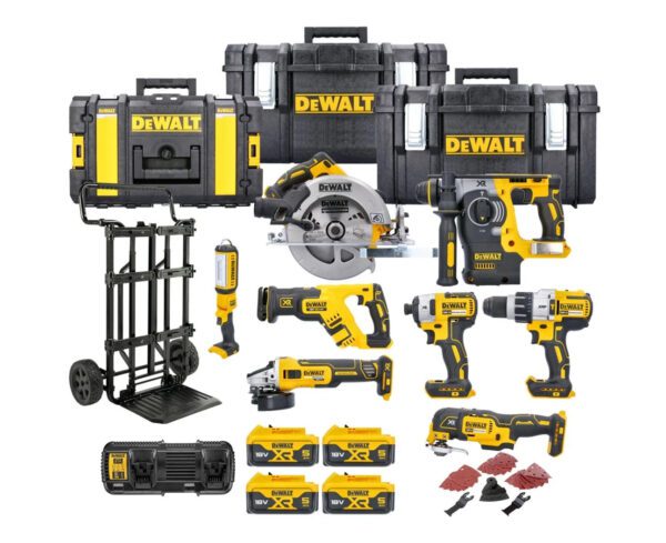 DeWalt DCK853P4 18V XR Brushless 8 Piece Cordless Tool Kit 4 x 5Ah Batteries