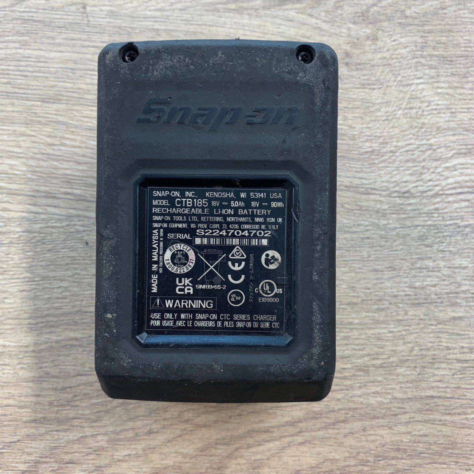 Snap-on CTB185 18V 5.0Ah 90Wh Li-Ion Battery Pack Used Genuine - Image 7