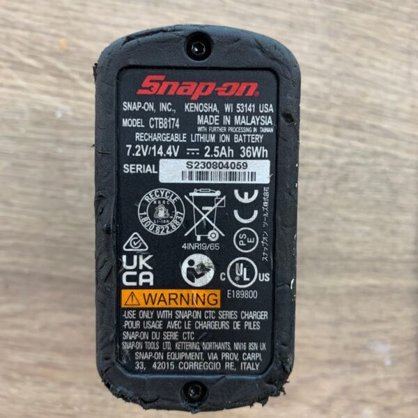Snap-on CTR861 14.4V Brushless Cordless Ratchet With CTB8174 2.5Ah Battery Used