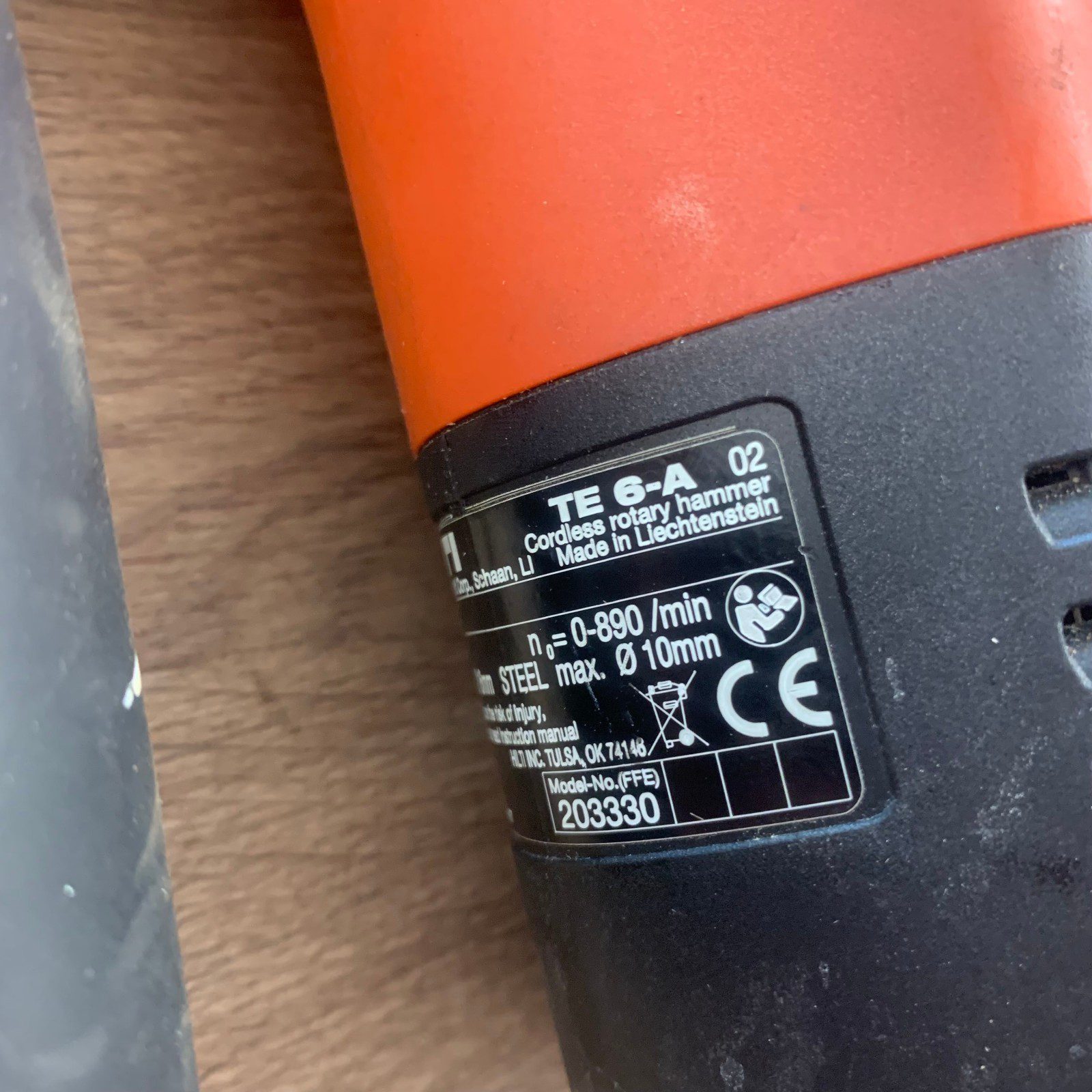 Hilti TE 6-A 36V Li-Ion CPC SDS Plus Rotary Hammer Drill With Battery Used - Image 5