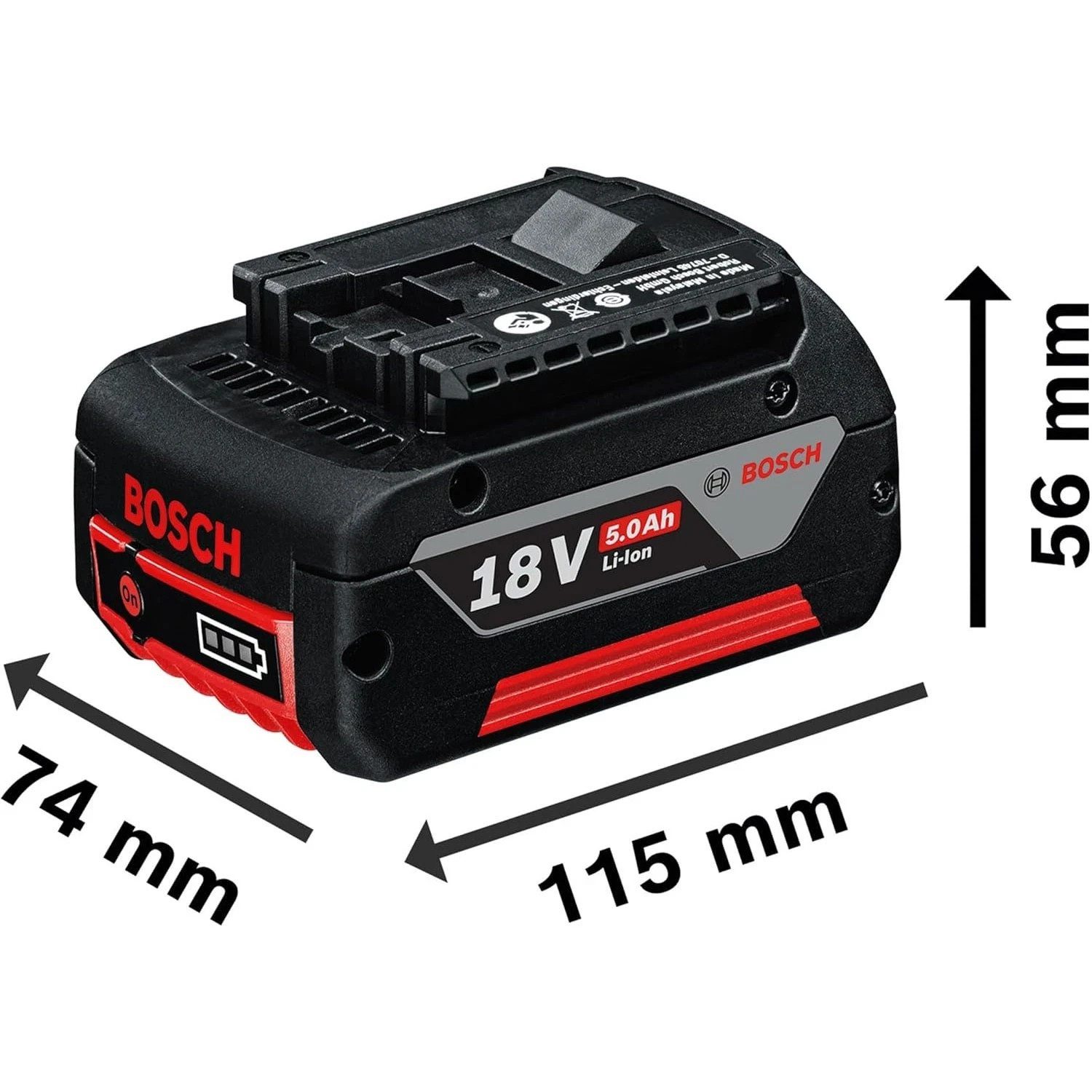 Bosch Professional GBA 18V 5.0Ah Battery Pack Rechargable Lithium-Ion Black - Image 2