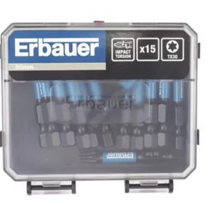 Erbauer 50mm TX30 Impact Torsion Screwdriver Bits Set x15 New