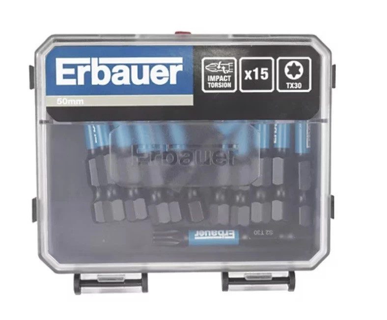 Erbauer 50mm TX30 Impact Torsion Screwdriver Bits Set x15 New - Image 1