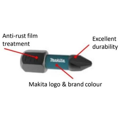 Makita E-12360 25 Piece 25mm Black Screwdriver Impact Rated Bit Set Philips PH2