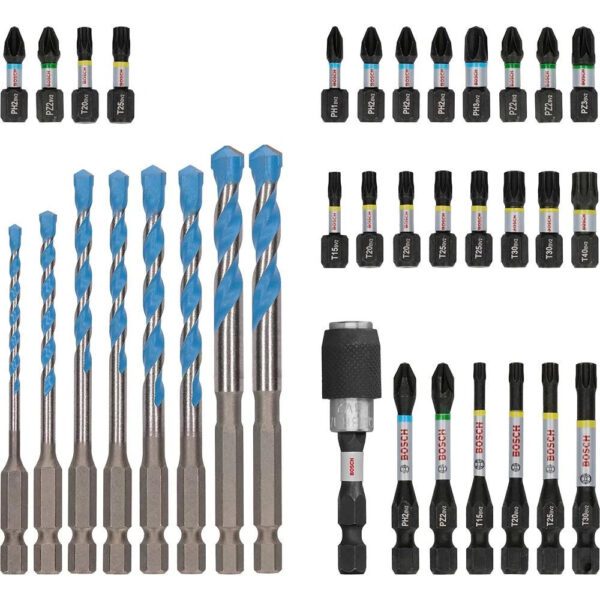 Bosch PRO Impact 35 Piece Mixed Drill Driver Bit Set Pick Click HEX-9 New
