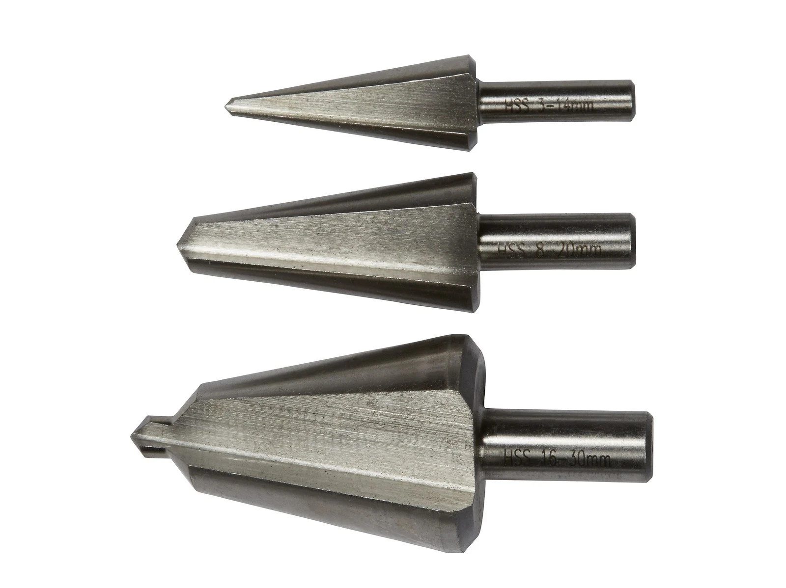 Erbauer Step Drill Bit Set 3pc 3-14mm 8-20mm 16-30mm New - Image 2