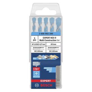 Bosch Expert HEX-9 MultiConstruction Drill Bit Set 5pc 5.5-8mm New