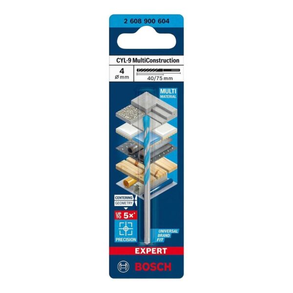 Bosch Expert CYL-9 MultiConstruction Drill Bit 4mm 40/75mm New