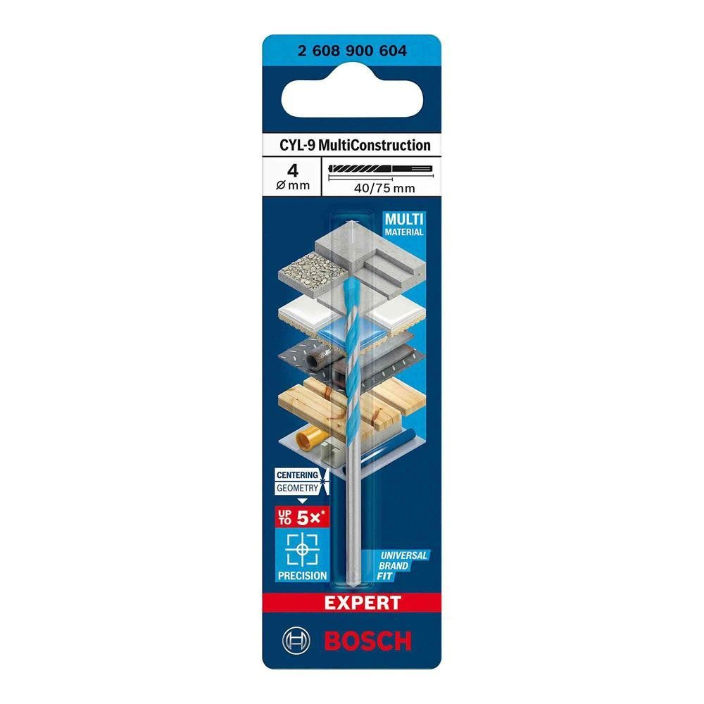 Bosch Expert CYL-9 MultiConstruction Drill Bit 4mm 40/75mm New - Image 1