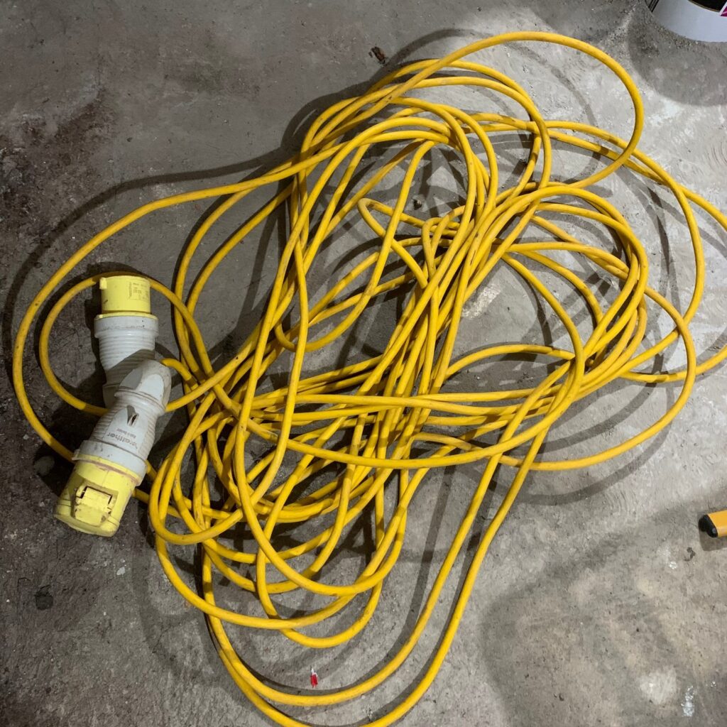 110V 16A 25m Site Extension Lead Cable 2P+E IP44 Used