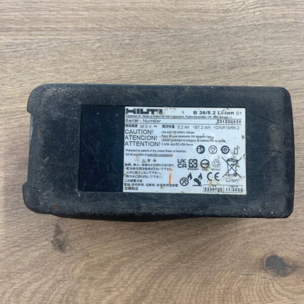 Hilti B 36/5.2 Li-Ion 36V 5.2Ah 187.2Wh CPC Battery Pack Used