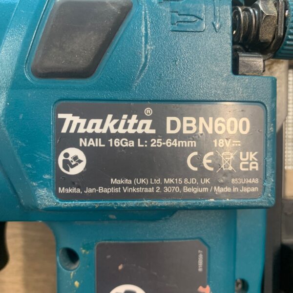 Makita DBN600 18V 16 Gauge 25-64mm Cordless Finish Nailer Body Only Used