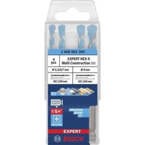 Bosch EXPERT HEX-9 Multi Construction Drill Bit Set 4 Piece 2 608 902 369 New