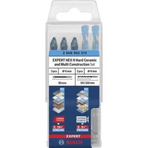 Bosch EXPERT HEX-9 Hard Ceramic & HEX-9 Multi Construction Set 5pcs 2608902313