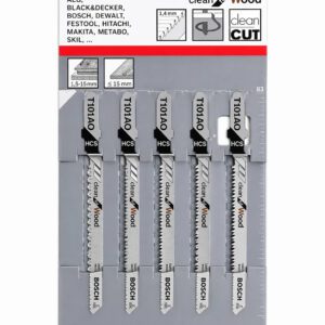 Bosch T101AO HCS Clean For Wood Jigsaw Blades 2 x 5 Pack New