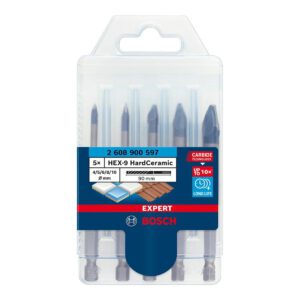 Bosch Expert HEX-9 HardCeramic Drill Bit Set 5pc 4-10mm New