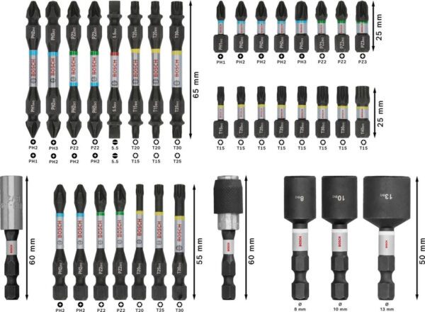 Bosch PRO Impact Screwdriver Bit Set 36 Piece 2608522517 New