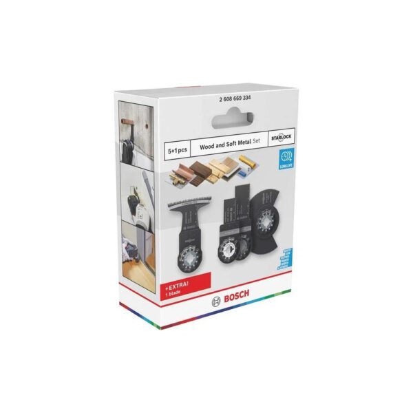 Bosch Starlock Wood & Soft Metal Multi Tool Blade Set 5+1 Piece 2 608 669 334